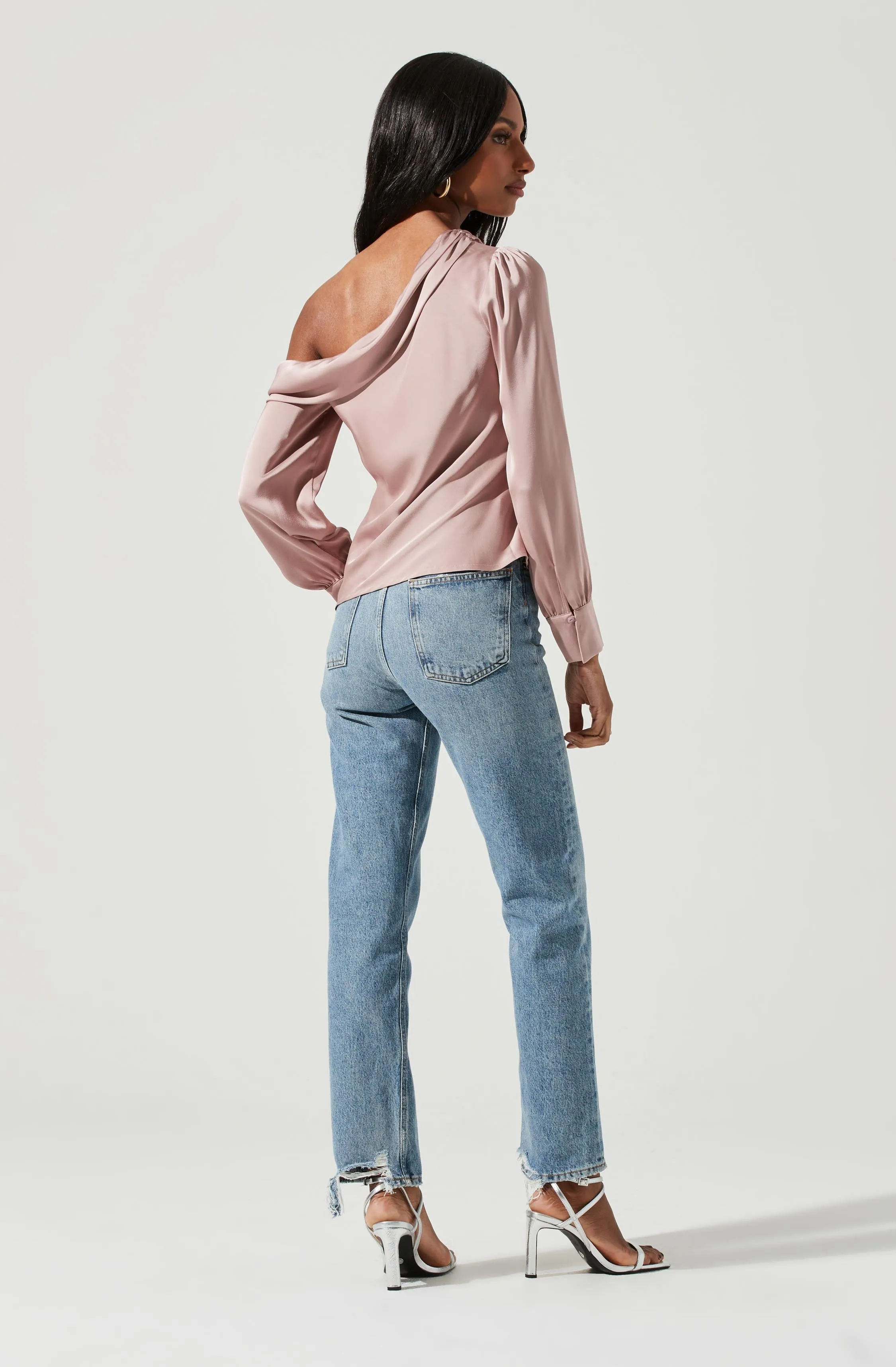 Ellen Off Shoulder Long Sleeve Draped Top