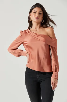 Ellen Off Shoulder Long Sleeve Draped Top