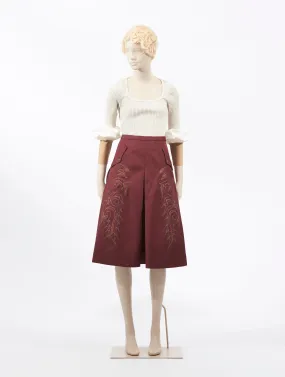 Burgundy Embroidery Skirt by Toga Pulla