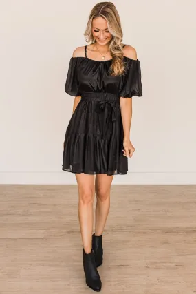 Miraculous Black Puff Sleeve Dress