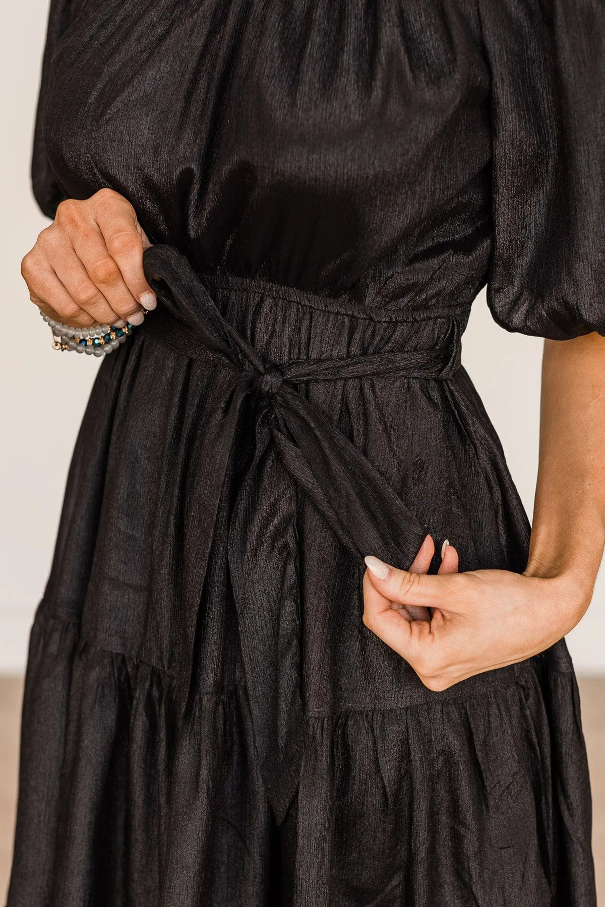 Miraculous Black Puff Sleeve Dress