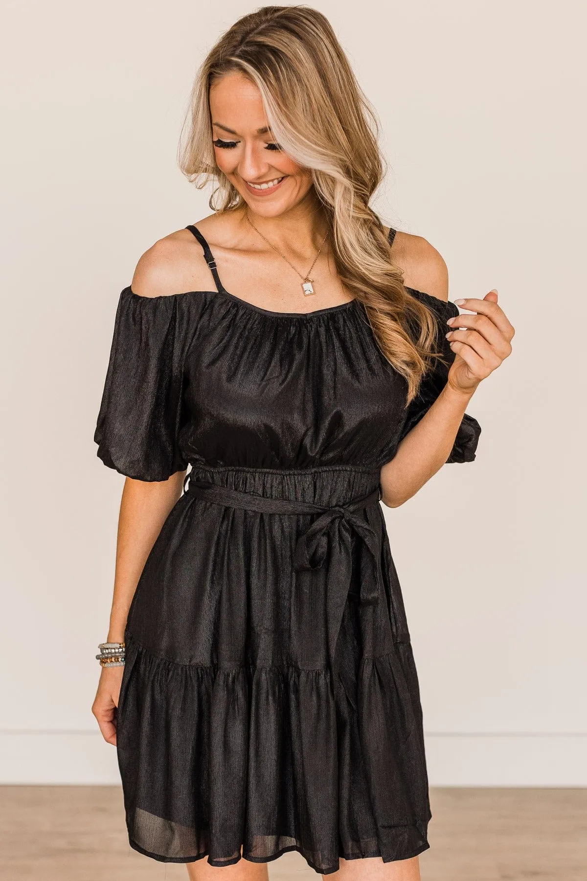 Miraculous Black Puff Sleeve Dress