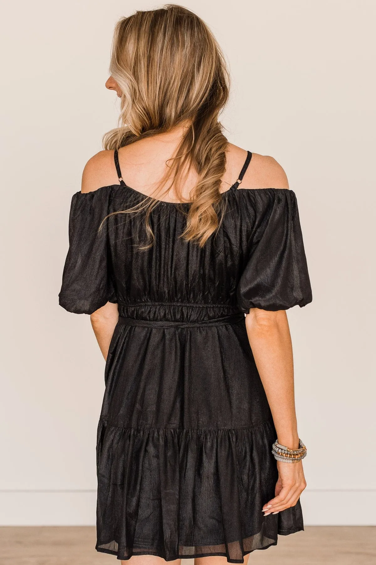 Miraculous Black Puff Sleeve Dress