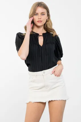 Textured Eyelet Top