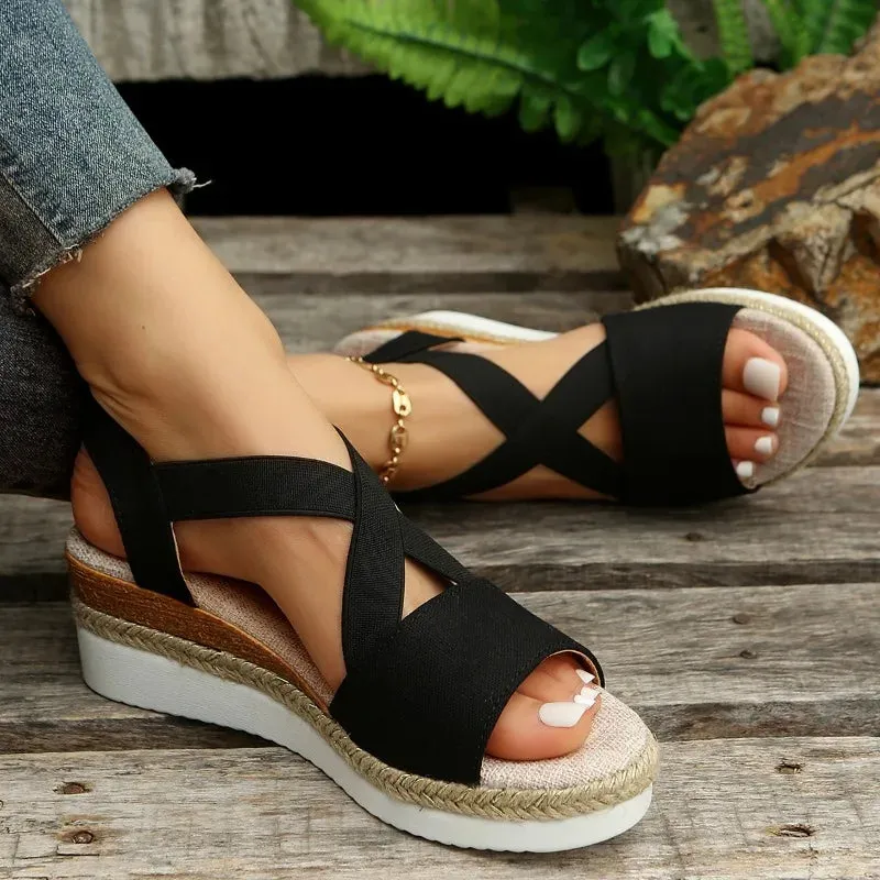 Fashion Buckle Peep Toe Sandals Women(2)