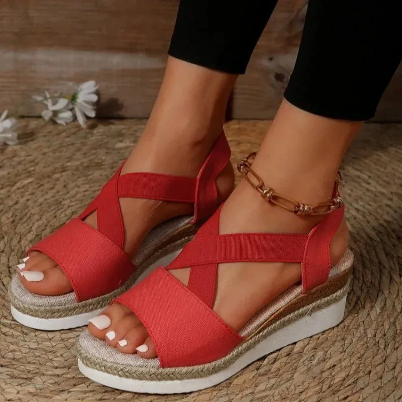 Fashion Buckle Peep Toe Sandals Women(2)