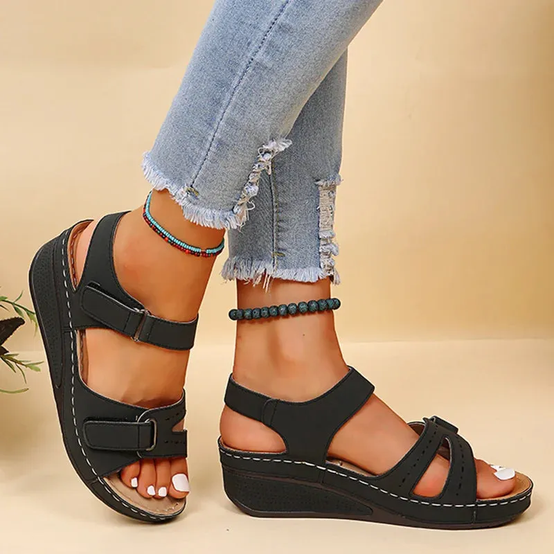 Fashion Buckle Peep Toe Sandals Women