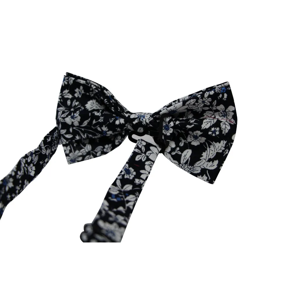 Men's Floral Cotton Bow Tie & Handkerchief Bundle