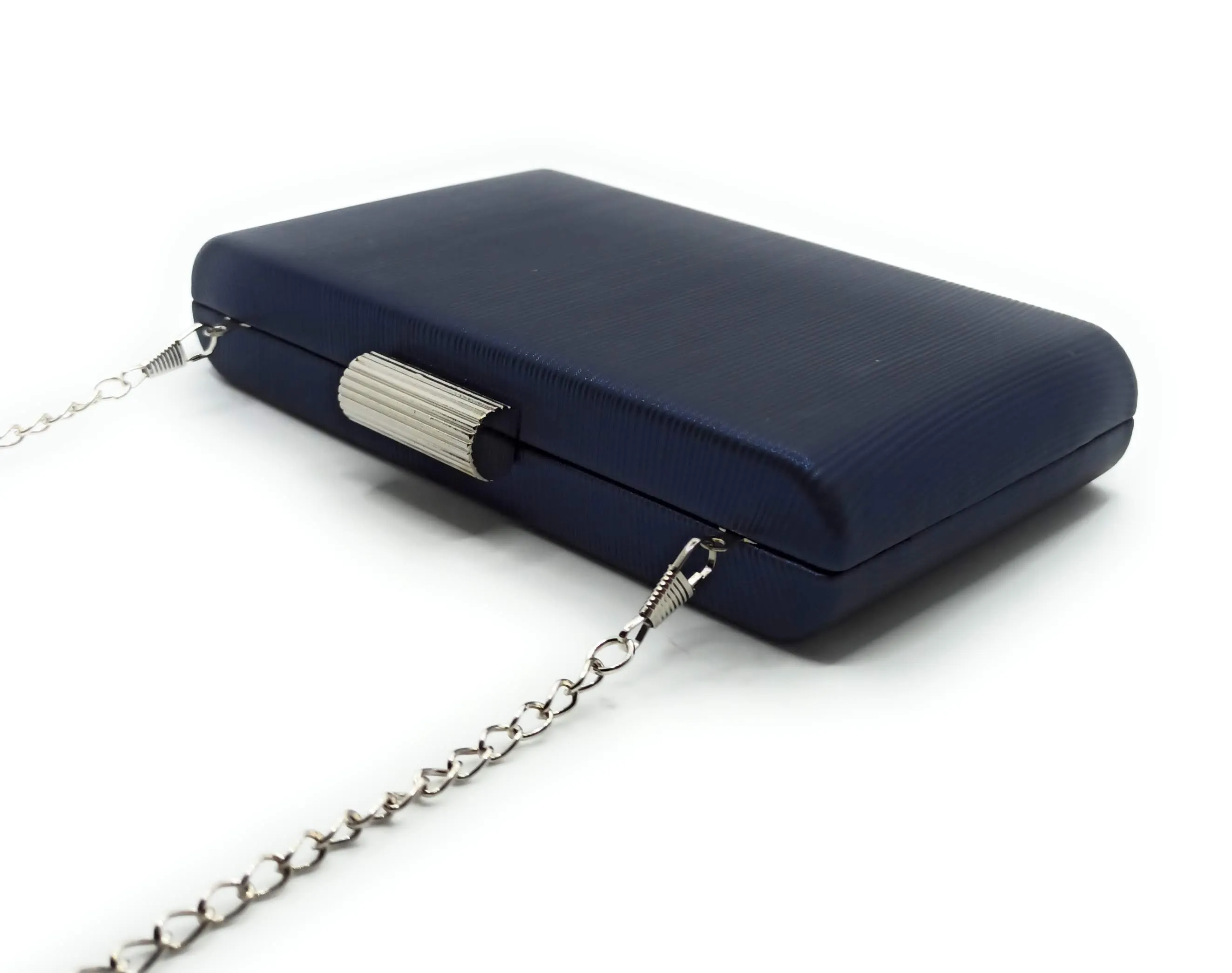 Cartera De Mano Bolso Fiesta in Rayas Azul Noche