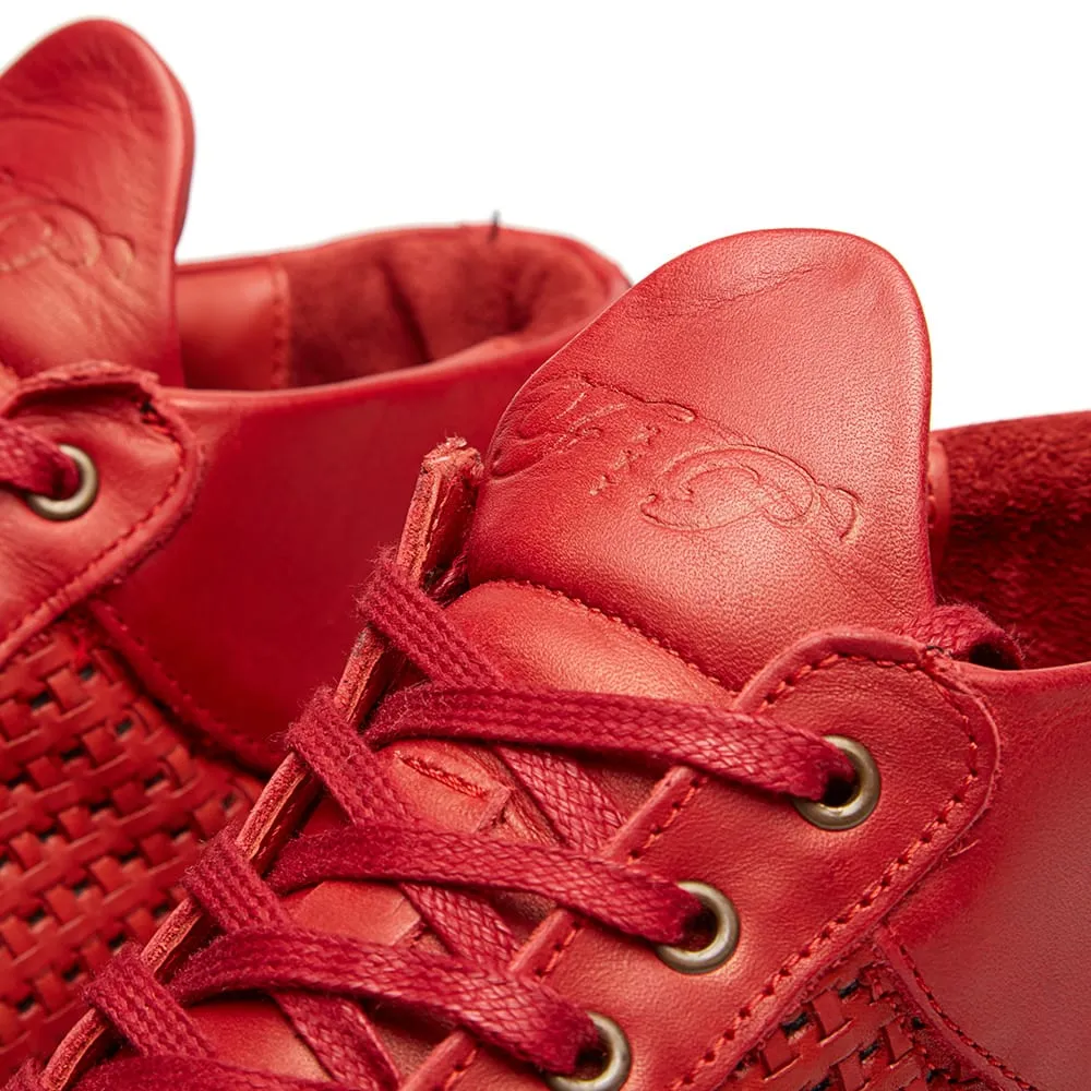 Cool Red Woven Mid Top Sneaker