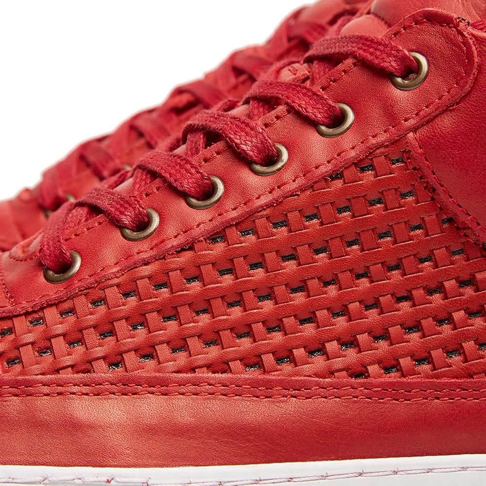 Cool Red Woven Mid Top Sneaker