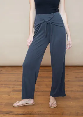 Final Sale Charcoal Ribbed Tie Front Pants - BB Dakota Got To Be Free