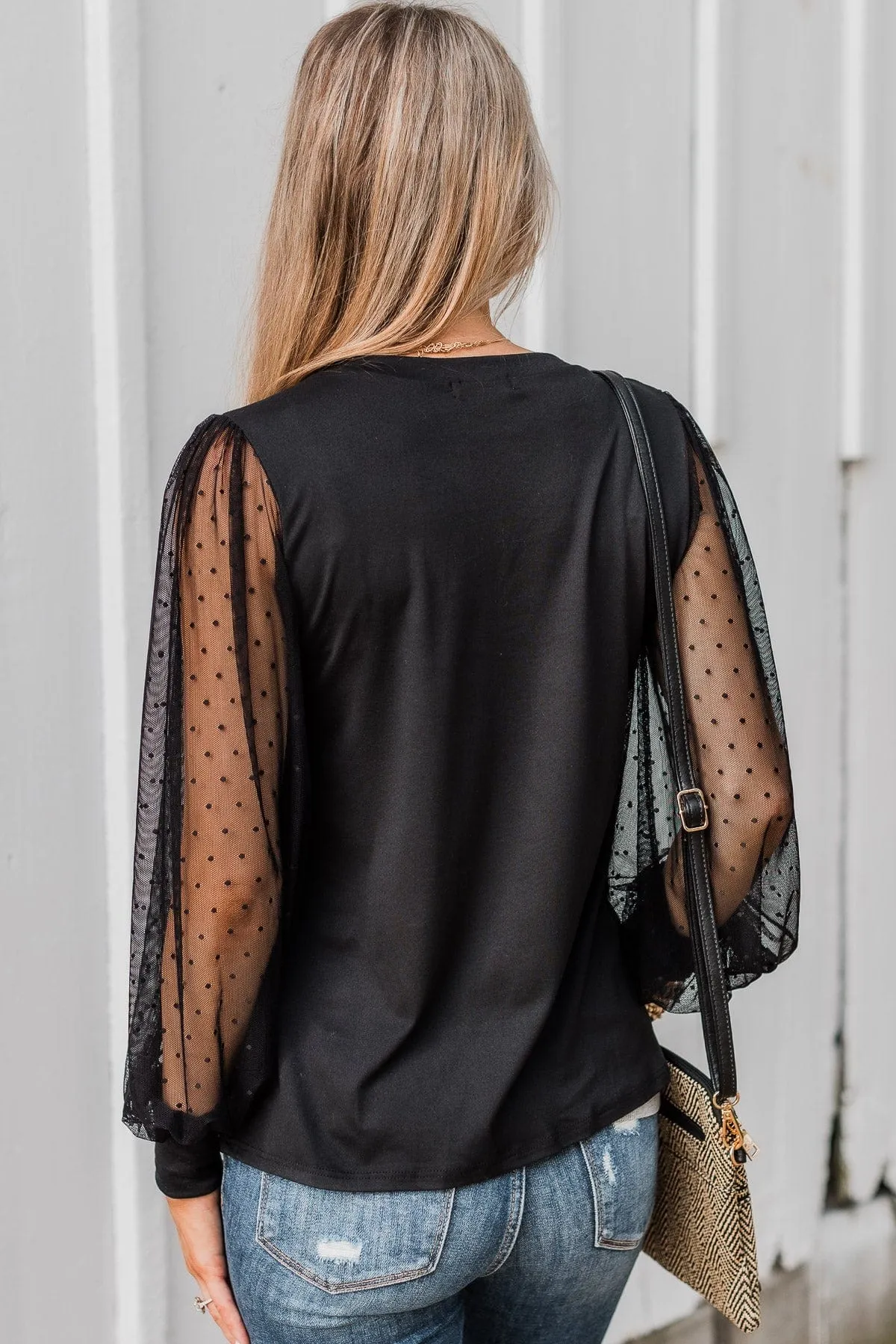 Romantic Black Puff Sleeve Top