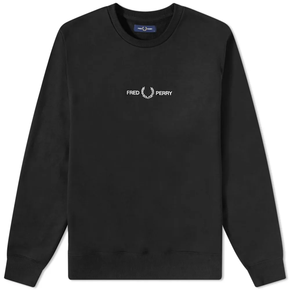 Fred Perry Embroidered Sweatshirt in Black