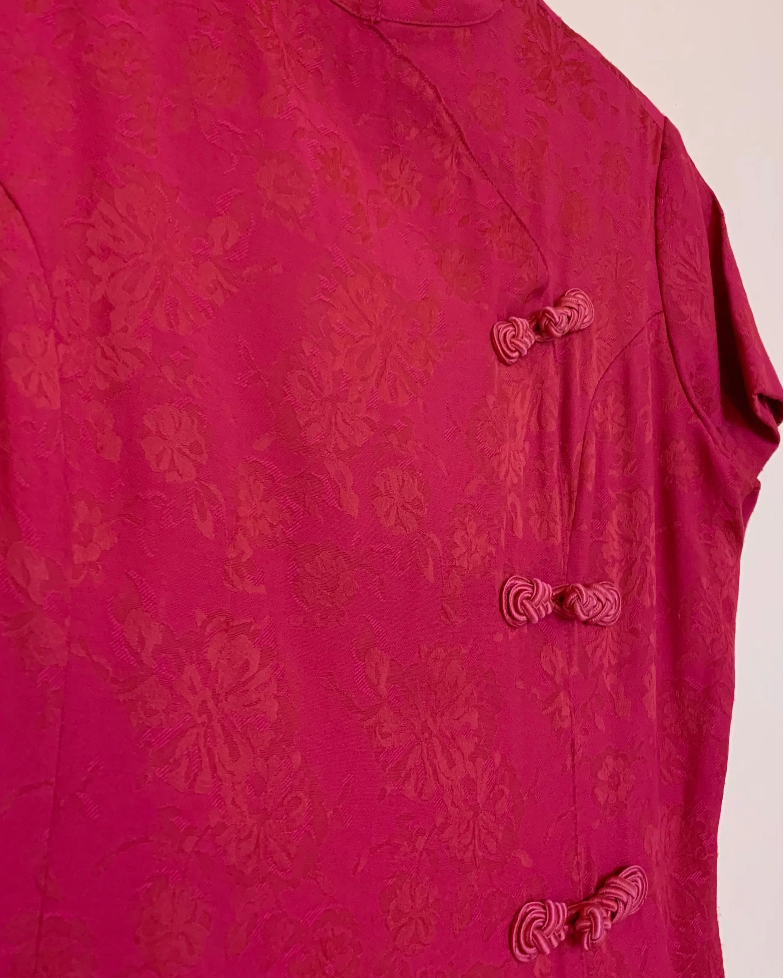 Hot Pink Jacquard Frog Toggle Dress