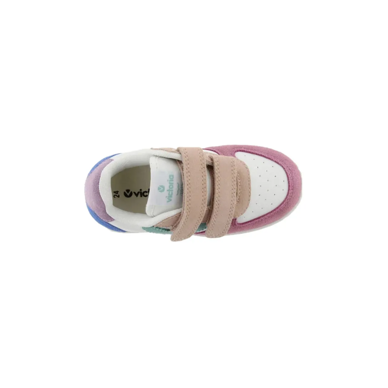 Girls' Victoria Tiempo Split Leather Strap Sneakers