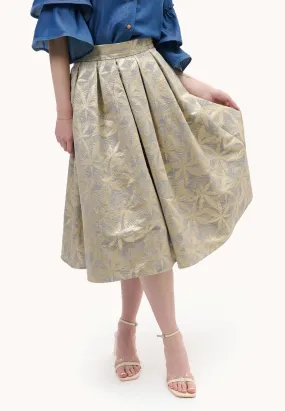 Midi Jacquard Skirt with Flounces