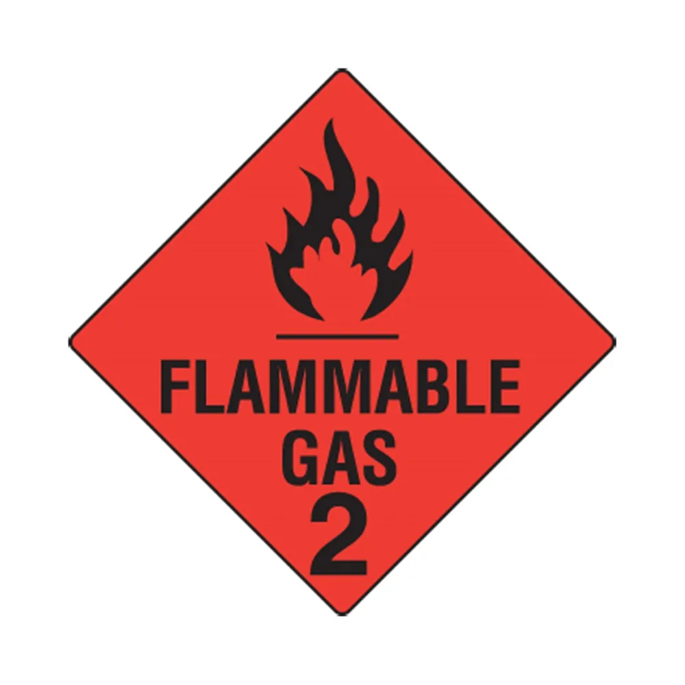 Hazchem Flammable Gas 2 Poly Sign 270 x 270mm