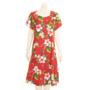 Hibiscus Plumeria Short Muu Muu