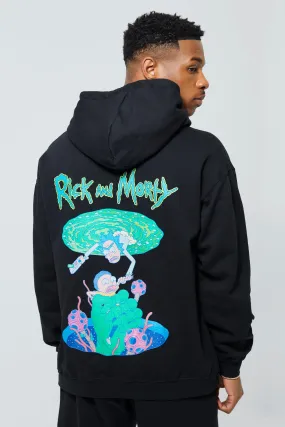 Hoodies & Sweatshirts | Oversized Rick & Morty License Hoodie | boohooMAN