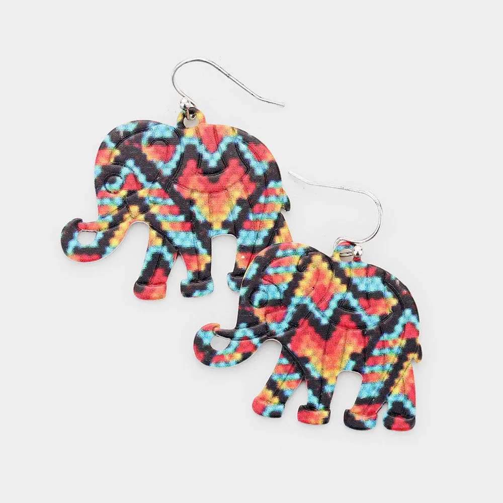 iLLASPARKZ Elephant Print Metal Earrings