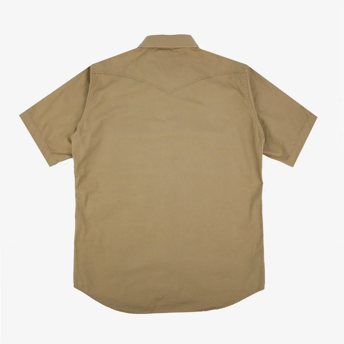 Iron Heart Khaki 7oz Short Sleeved Western Shirt Fatigue Cloth IHSH-387