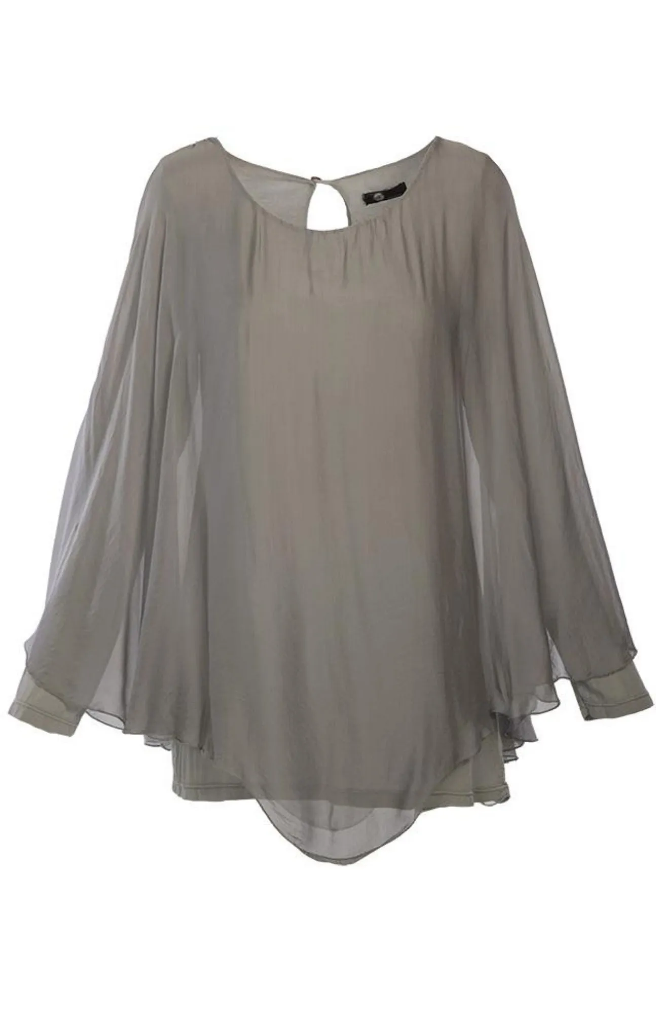 Italian Women's Plus Size Layered Silk Cape Top