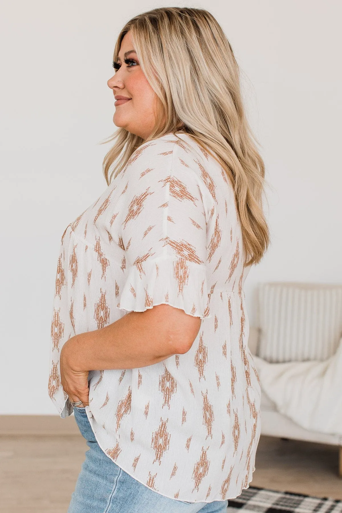 Tales Of Old Ivory Patterned Top