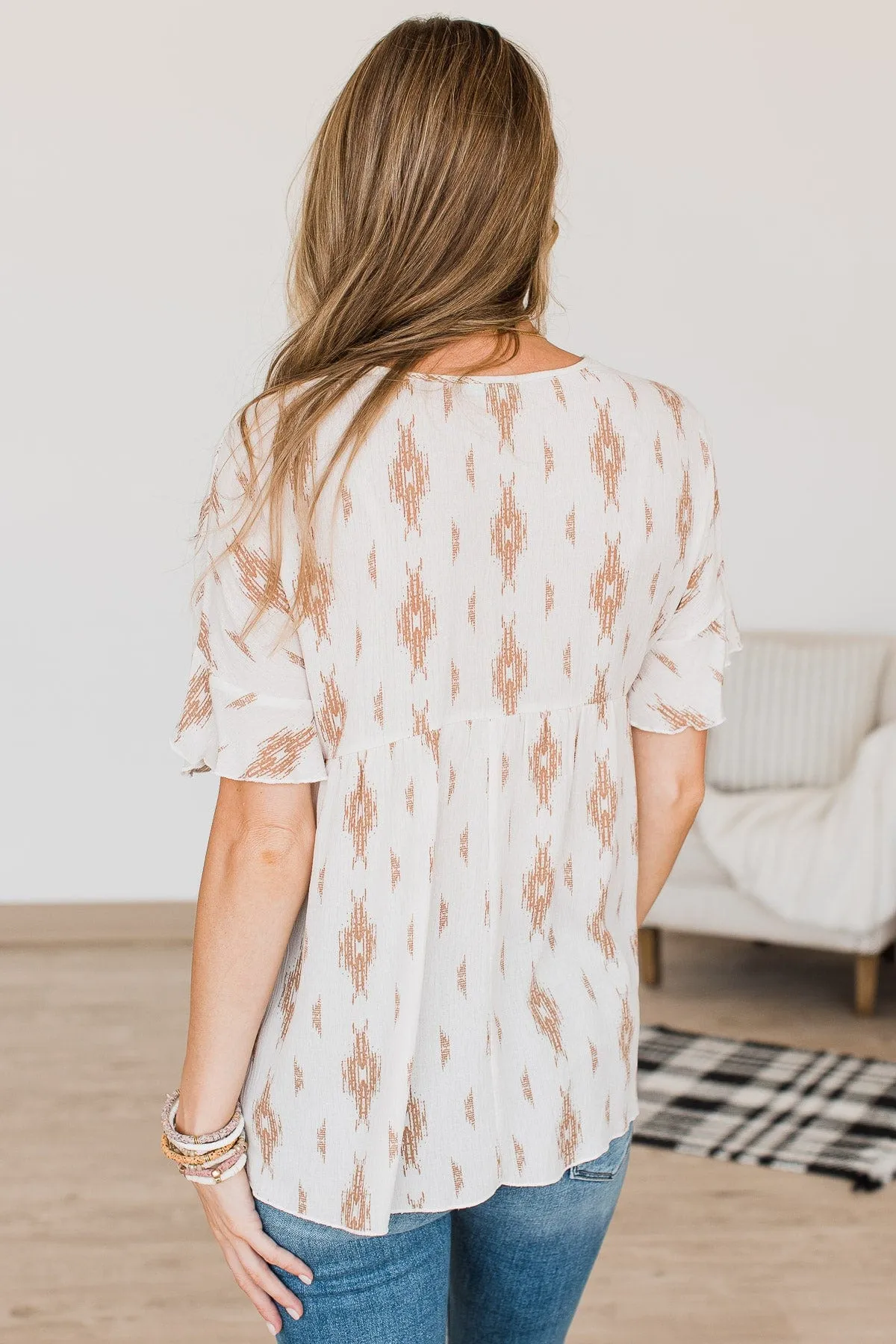 Tales Of Old Ivory Patterned Top