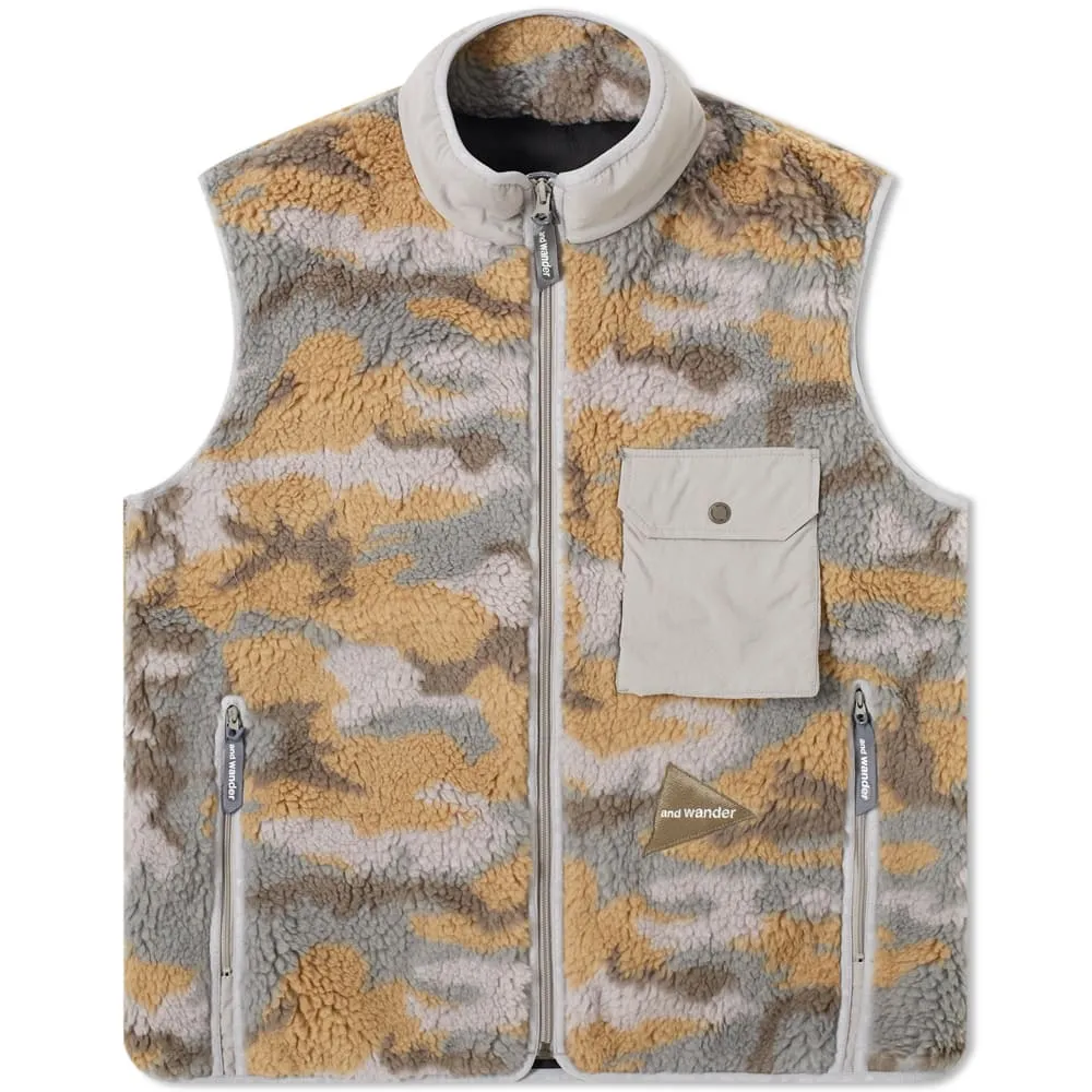 Jacquard Boa Vest in Grey