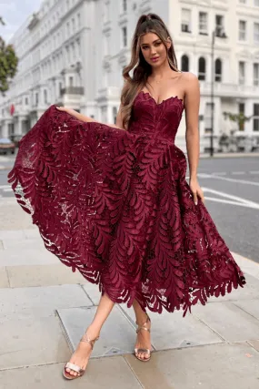 Burgundy Sandra Dress by Jadore JX5031