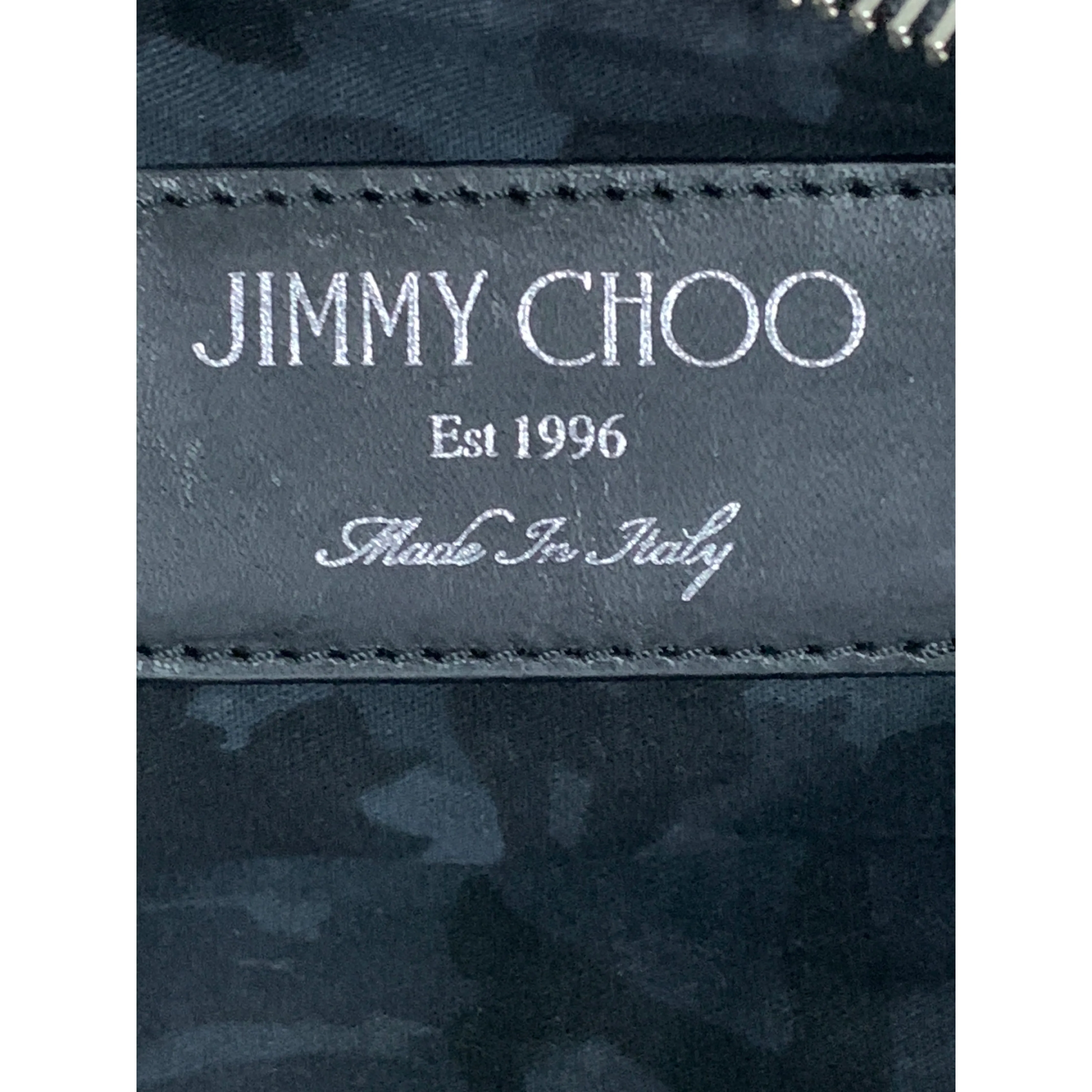 Black Leather All Over Print Clutch Bag by JIMMY CHOO