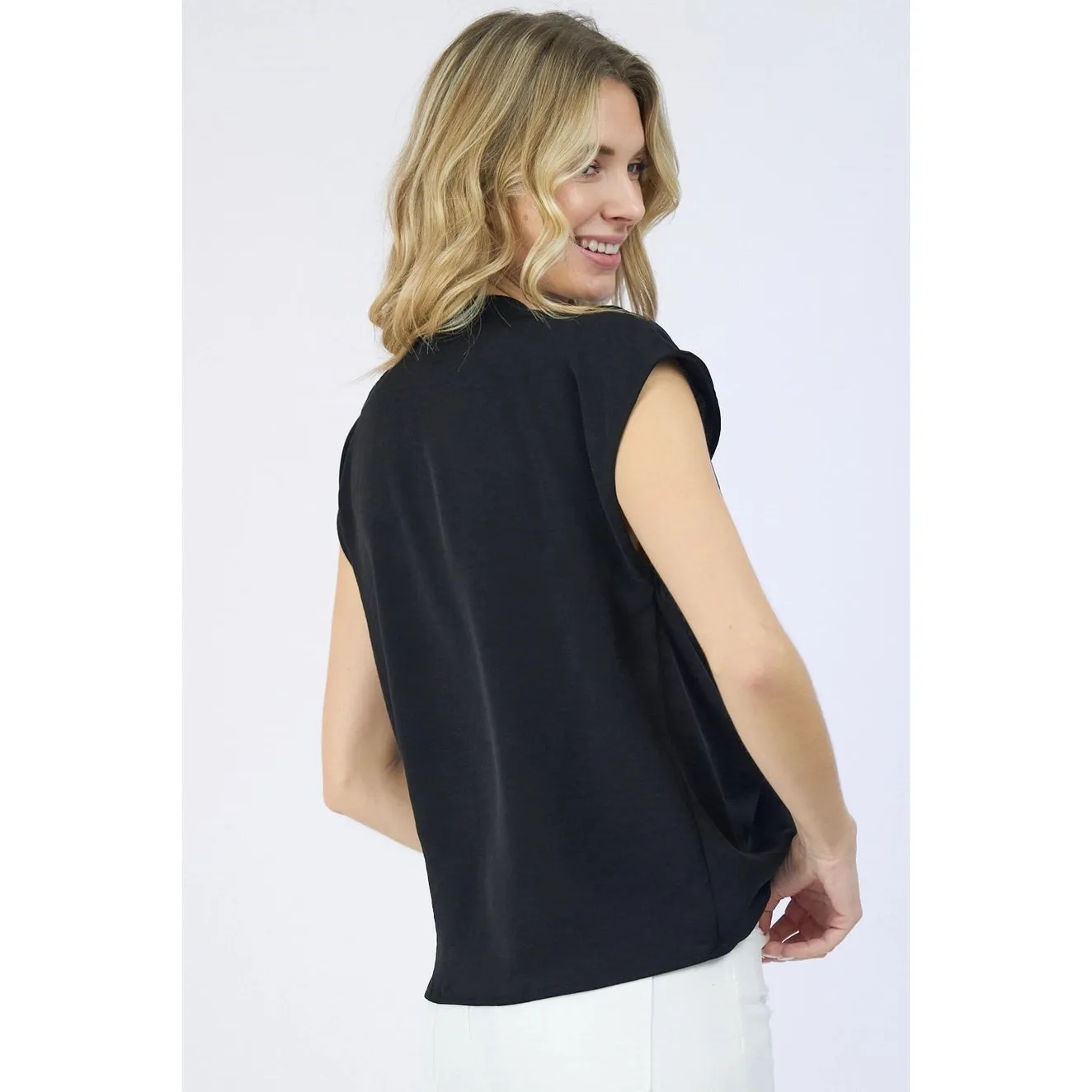 V Neck Top with Drop Sleeves