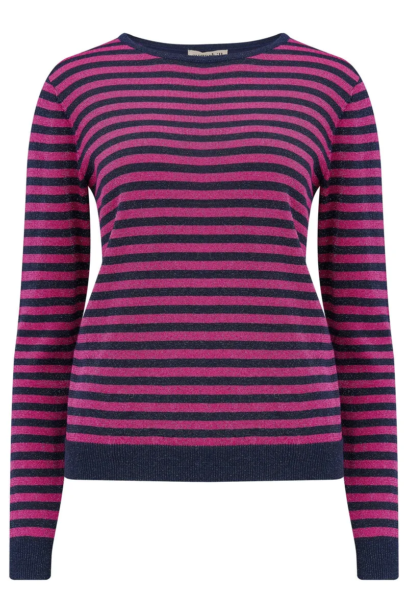 Sparkly Navy Pink Jumper by Sugarhill