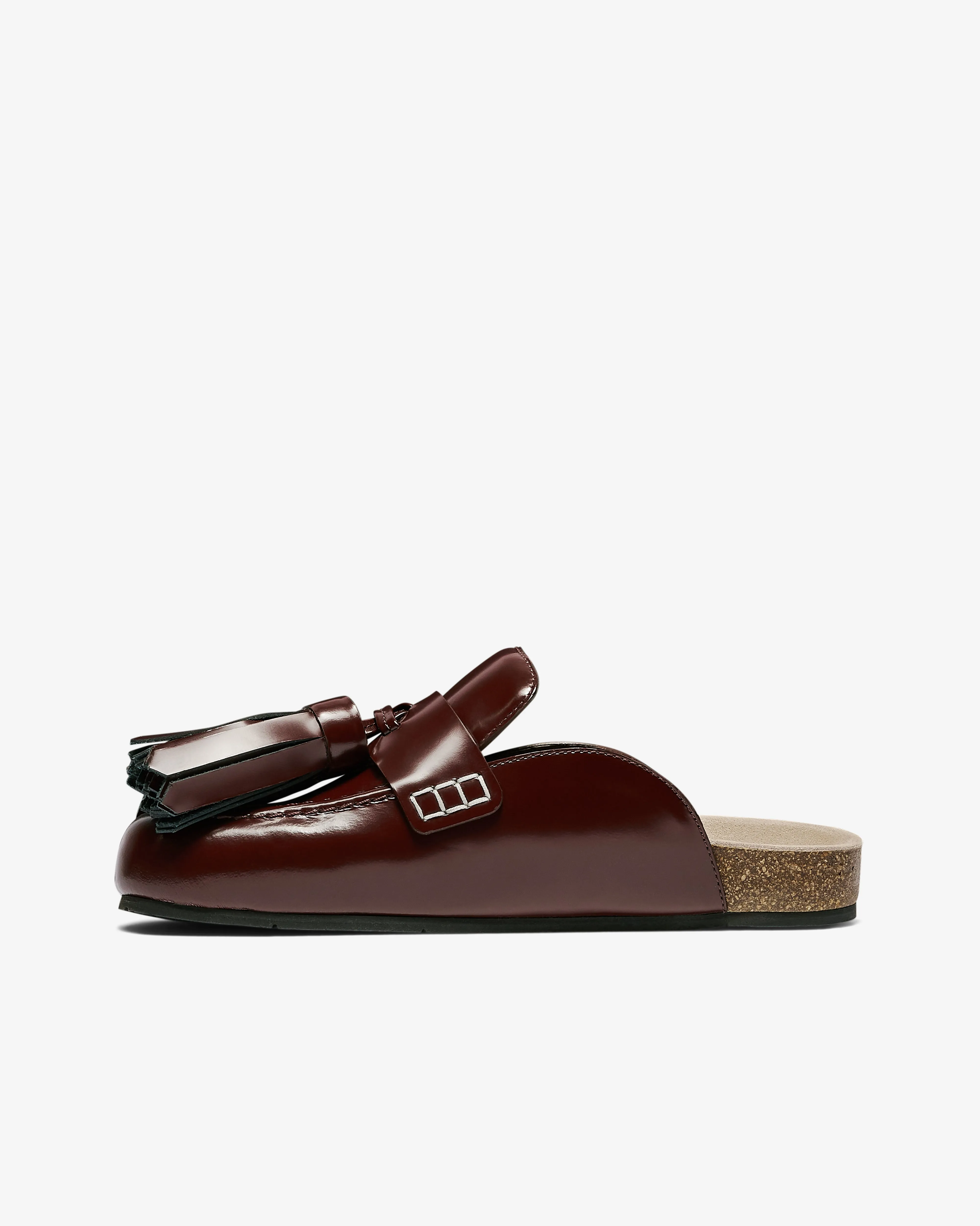 J.W. Anderson Women's Tassel Mule Loafer  Dark Red
