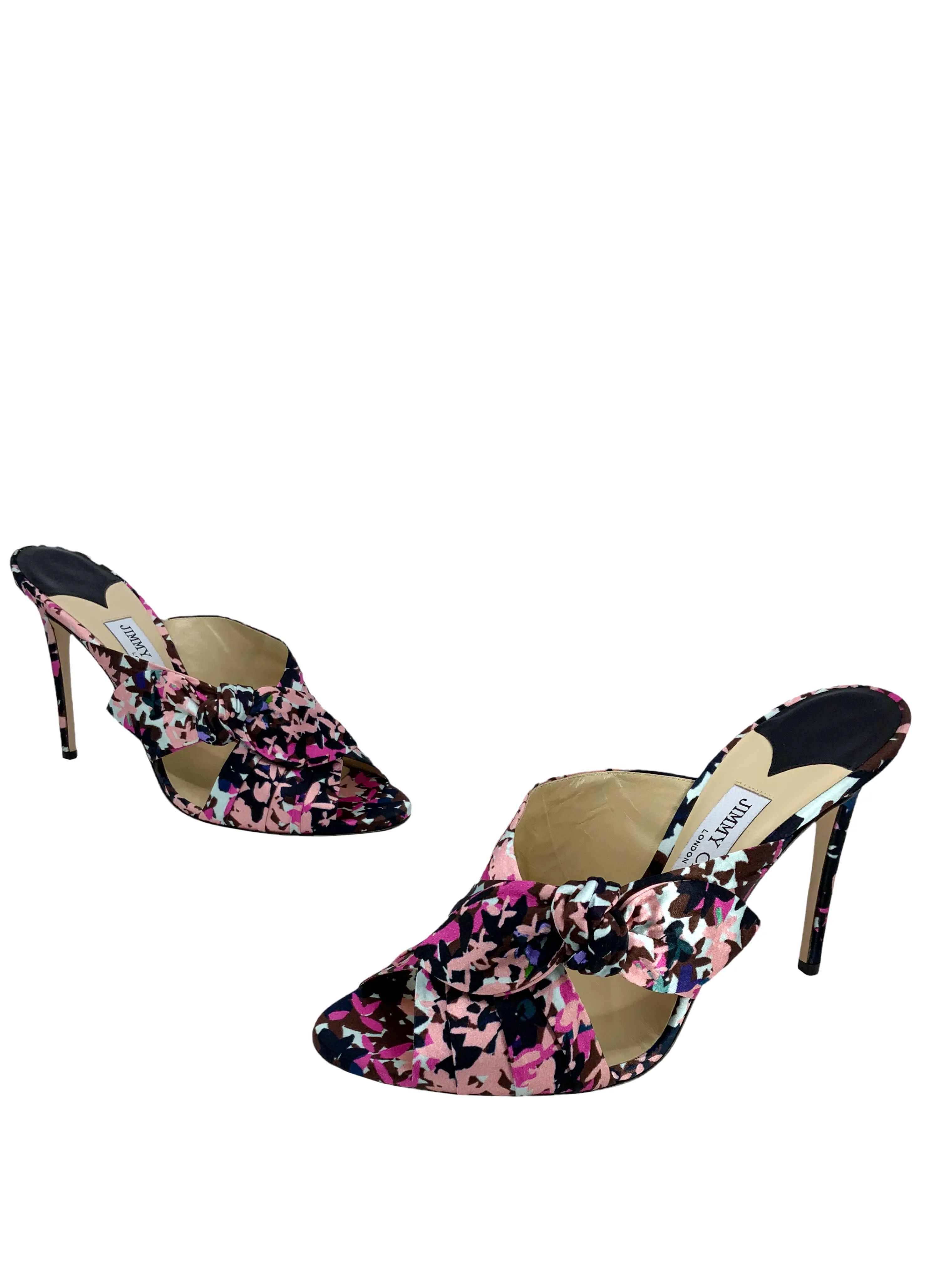 Size 10 Jimmy Choo Printed Bow Slide Sandals