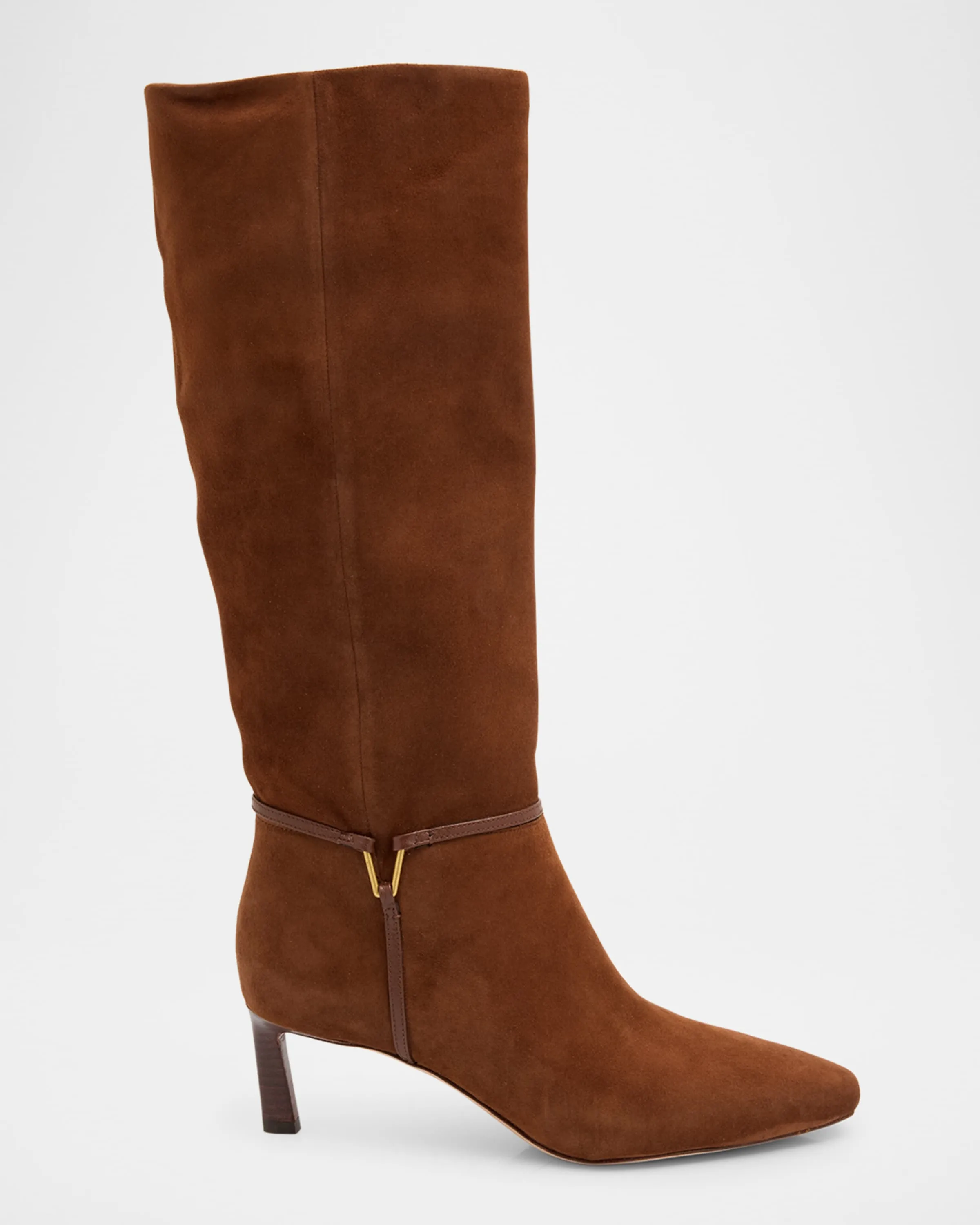 Knee-High Suede Harness Boots