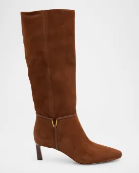 Knee-High Suede Harness Boots