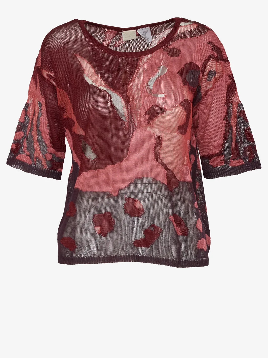 Krizia Burgundy Tee with Patterns