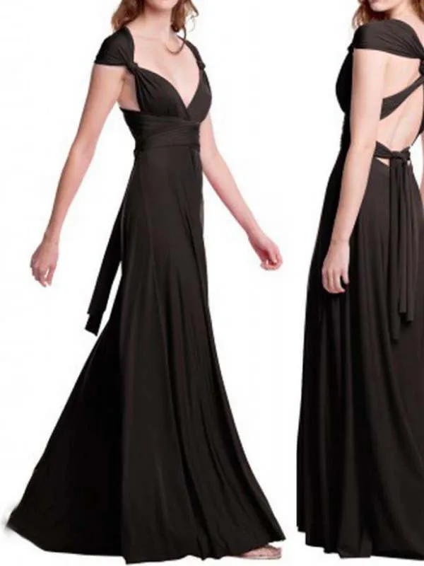 Solid Sleeveless Maternity Bridesmaid Maxi Dress with Lace-Up Detail