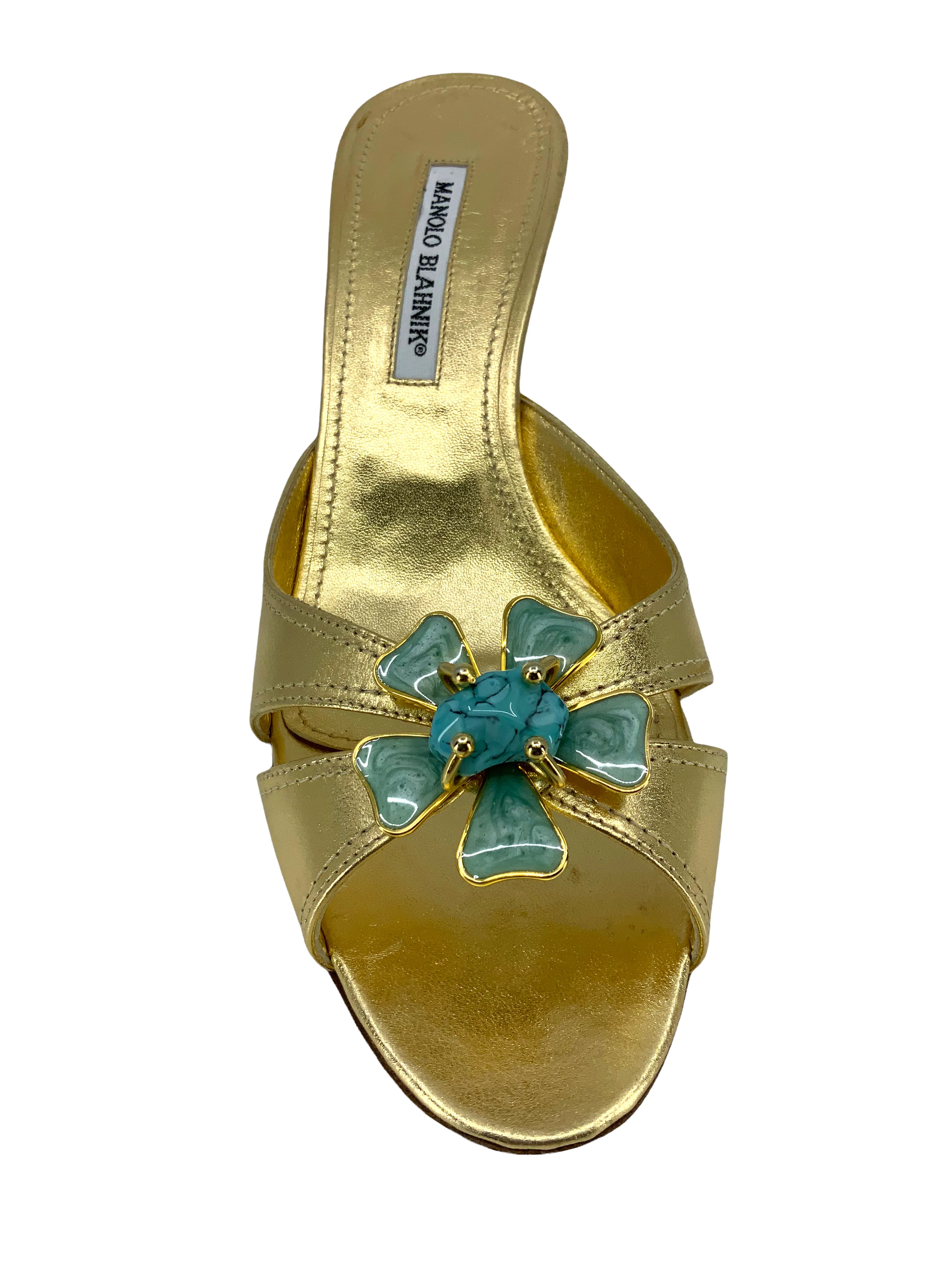 Size 10.5 Manolo Blahnik Leather Slide Sandals