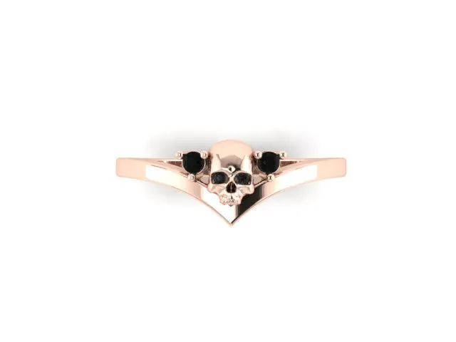 Skull V Shape Ring-UDINC0436