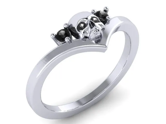 Skull V Shape Ring-UDINC0436