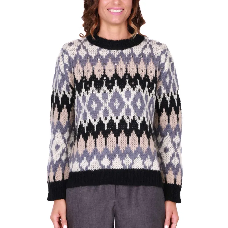 Women's Geometric Fantasy Grey Sweater