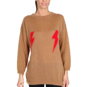 Long Crewneck Camel Lightning Top