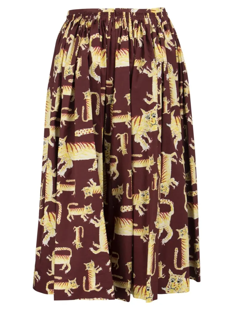 Animal Printed Midi Skirt