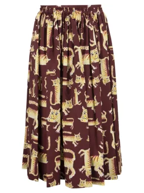 Animal Printed Midi Skirt