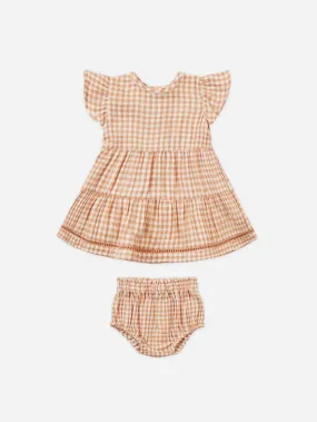 Melon Gingham Lily Dress