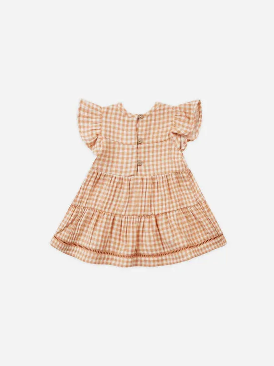 Melon Gingham Lily Dress