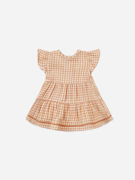 Melon Gingham Lily Dress